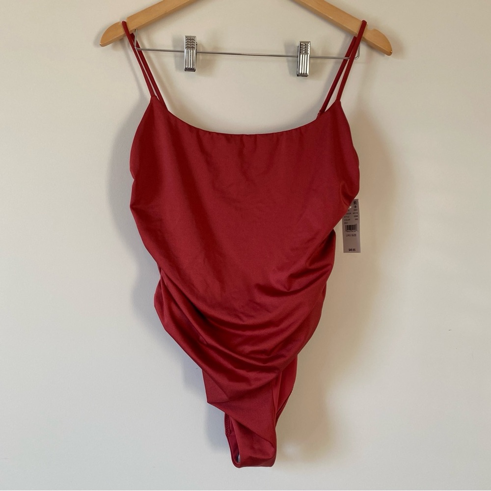 PacSun Eco Red Ruched Swimsuit (Large)